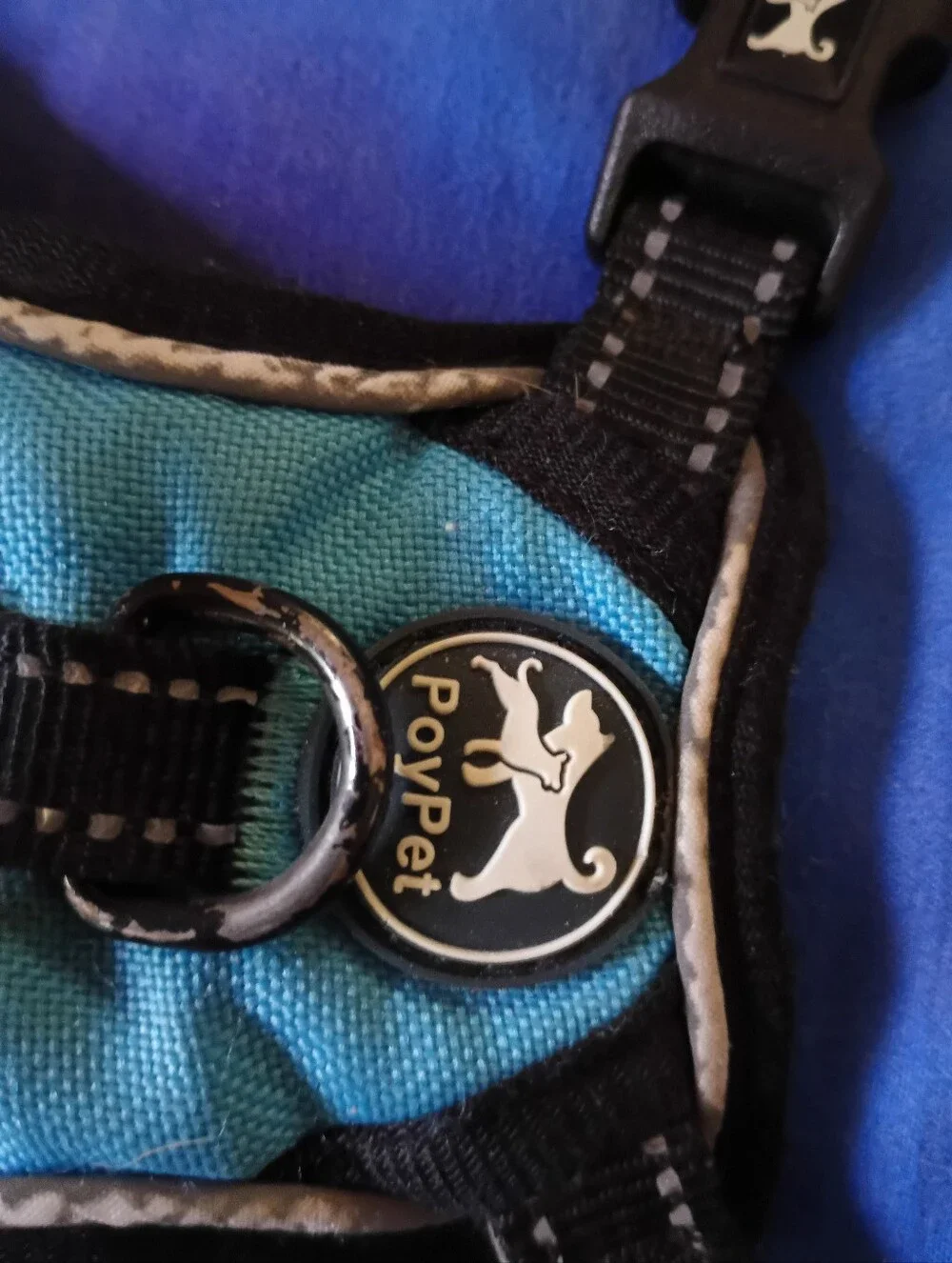 Blue Dog Harness with Reflective Trim - Comfortable Adjustable Harness.